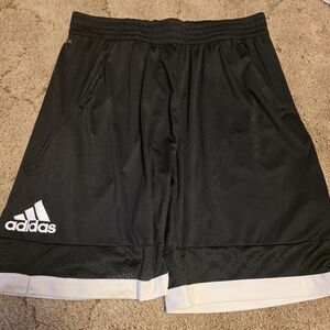 Adidas Men's Black and White Athletic Shorts